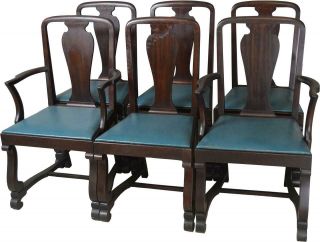 17733 Set Of 6 Mahogany Empire Dining Chairs – Twin Arms