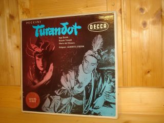 Lxt 5128/30 Puccini Turandot Erede Borkh Tebaldi Decca 3 Lp Box Orange Gold