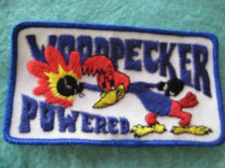Vintage Woodpecker Powered Racing Patch 4 3/8 " X 2 1/2 "