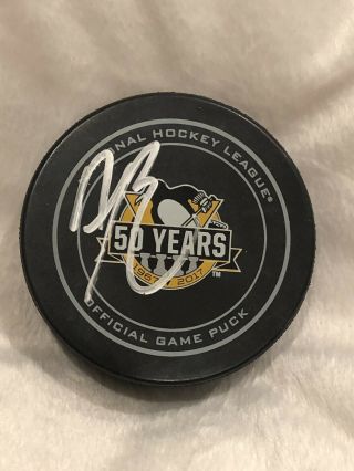 Bryan Rust Pittsburgh Penguins Signed Official Game Puck 50 Years Stanley Cup
