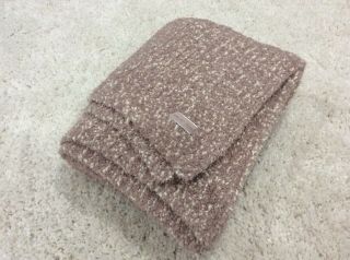Barefoot Dreams Chunky Boucle Knit Throw Blanket Vintage Rose/Cream 45”x60” 3