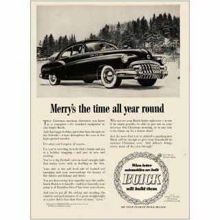 1949 Buick: Merrys The Time All Year Round Vintage Print Ad
