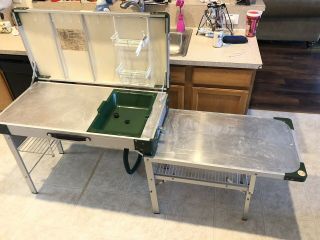 Vintage Coleman Kitchen 840 - 700 Portable Cooking Surface Prep Area Sink Camping