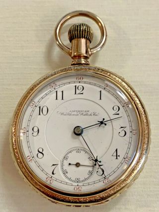 1897 American Waltham Pocket Watch 18s 17j Model 1883 Grade A.  T.  & Co.  14k Plate