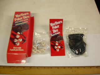 Marlboro Poker Dice Game Complete W/ Leather Pouch,  Booklet,  Box Vintage 1990