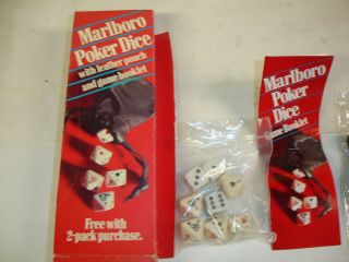 Marlboro Poker Dice Game Complete w/ Leather Pouch,  Booklet,  Box Vintage 1990 2