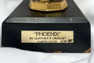 Vintage Gunther Granget PHOENIX Bird Brass Metal Sculpture Figure Statue Fig LE 3