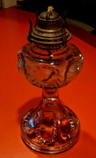 Oil Table Lamp Base - Clear Glass Vintage Antique - Kerosene