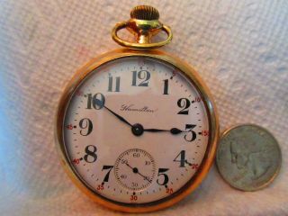 1912 Hamilton 18 Size 17 Jewel 926 Open Face Pocket Watch