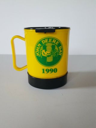 John Deere Day 1990 Coffee Travel To Go Mug Plastic Yellow