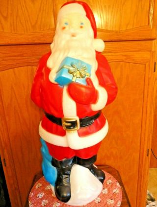Vtg 33 " Empire Santa Claus Gift Christmas Blow Mold Light Yard Decor Saint Nick