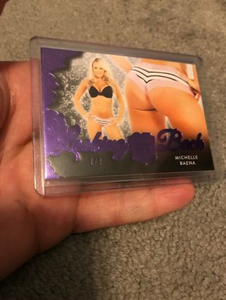2019 Benchwarmer 25th Looking Back Butt Card Purple Michelle Baena 1/2