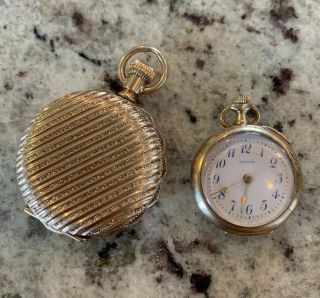 Two Waltham Solid 14k Gold Pocket Watches 30 Grams Scrap Or Not