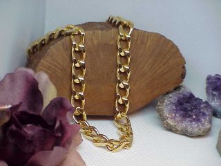 Antique Vintage 12k Yellow Gold Fill Gf Wide Curb Link Chain Necklace 17 " 92grm