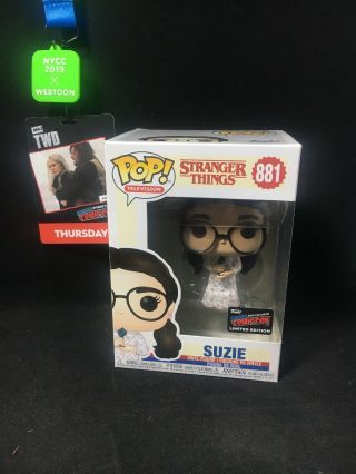 Funko Pop Suzie Stranger Things Nycc 2019 Official Sticker In Hand