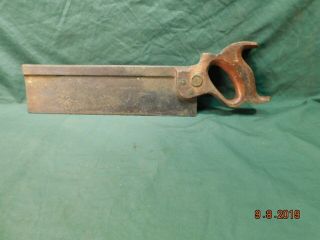 Vintage Back Saw Stamped Baystate Saw Mfg Co 12 " Blade User Antique Tool