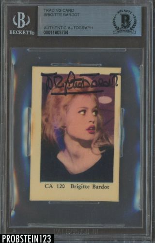 1962 Vintage Dutch Ca Set Movie Star Ca 120 Brigitte Bardot Signed Auto Bgs Bas