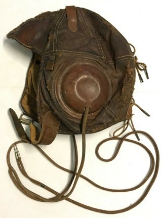 Orig Wwi Us Air Army No.  1 - A Western Electric Leather Flying Helmet,  W/electronics