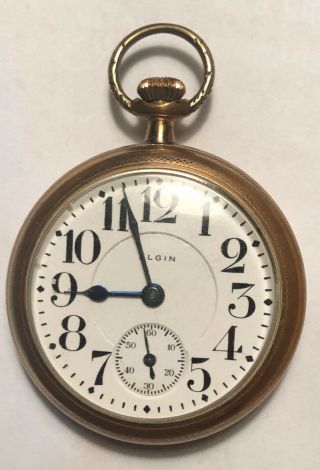 Elgin “father Time” 18s 21 Jewel,  Grade 389 Model 8 Rr Grade Pocket Watch Nw