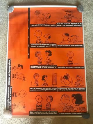 Peanuts School Year Date Book Poster By Charles M Schulz Vintage Huge 55 " X 39 "