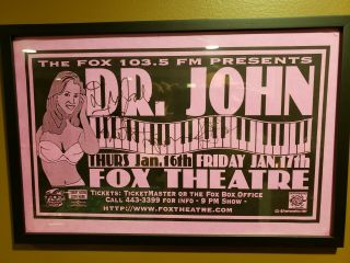 Dr.  John Signed Promo Poster 1/17/97.  Fox Theater,  Boulder,  Co