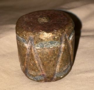 Vintage Native American Small Hand Carved Stone Drum
