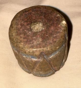 Vintage Native American Small Hand Carved Stone Drum 3