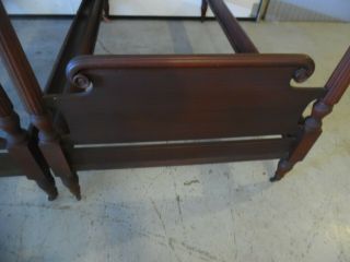 Pr.  of Antique Mahogany Twin size Poster Beds 3