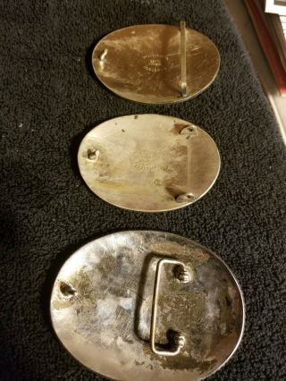3 Buckles 2 - Vintage Comstock Silversmiths Hand Engraved belt buckles. 3