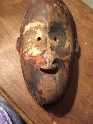Primitive Wooden Handcarved African Mask Wall Decor