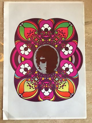 Vtg Peter Max Poster 1970 Mcm Mod 11x16” Bob Dylan