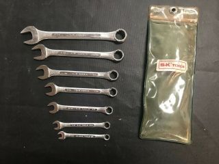 Vintage S - K Tools No.  1707 7 Pc.  Combination Wrench Set 1/4” - 5/8” In Pouch