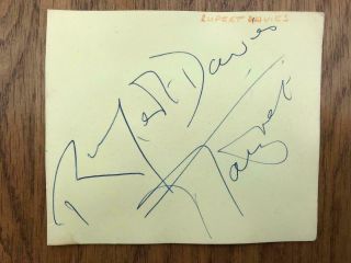Vintage Rupert Davies (maigret) Signed Autograph Album Page (others On Reverse)