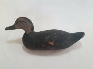 Vintage Wood Duck Decoy Black With Weight