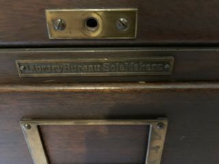 Library Bureau Solemakers Antique Oak 3 Section 12 Drawer File Cabinet 2