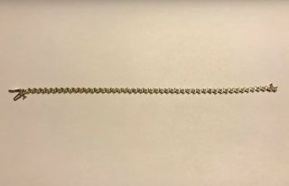 Vintage Diamond S - 7.  5 Inch Tennis Bracelet 10kt 10k Yellow Gold 1/4 Or 0.  25 Tw