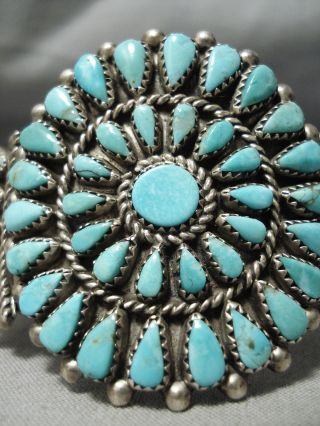 Incredible Vintage Navajo Tears Of Joy Turquoise Sterling Silver Bracelet
