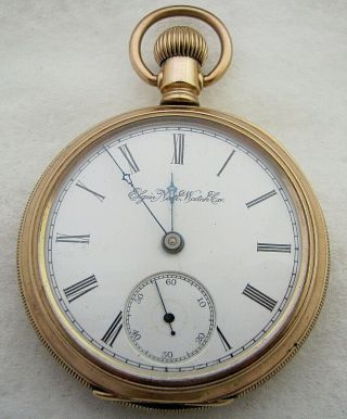 Antique 18s Elgin Hh Taylor Gold Filled Pocket Watch