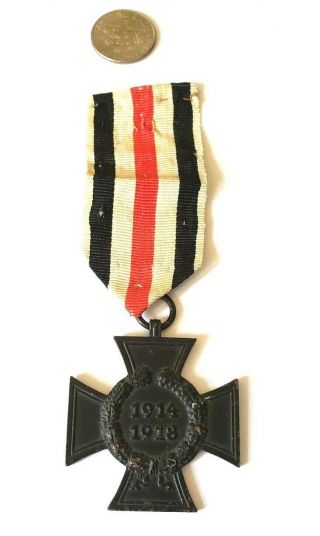 Ww1 German Cross Of Honor Non - Combatant 1914 - 18 Brought Home By Veteran