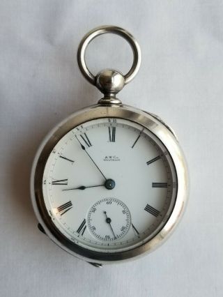 1877 Waltham Pocket Watch,  William Ellery,  18s,  11 Jewel,  Silver,  For Repair