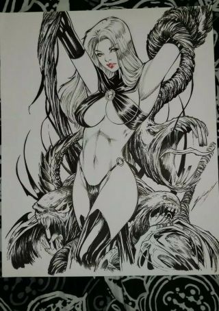 12x14 Goblin Queen Spiderman By Ednardo Comic Art Drawing Girl Female