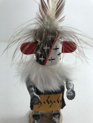 Native American Kachina Doll Mini WARRIOR Wood 4.  5” Signed By The Artist 2
