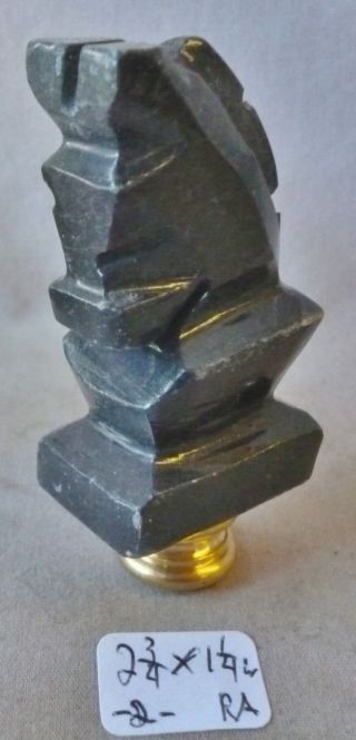 Lamp Finial Horse Head Knight Chess Alabaster Marble Black 2 1/4 " H (per Ea) Ra