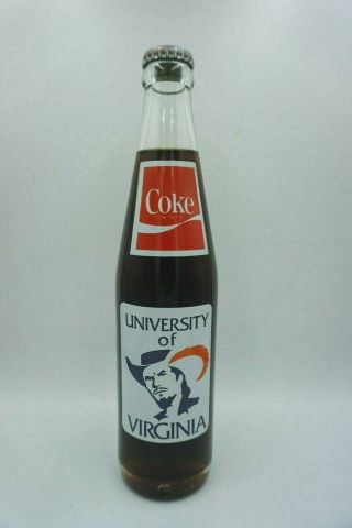 1984 University Of Virginia Peach Bowl Coke Coca - Cola Bottle Vintage Rare
