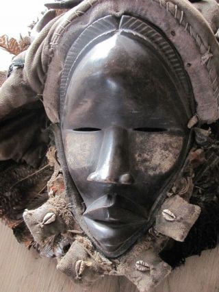 Old Rare Large African Dan Deangle Chief Ceremonial Tribal Mask Liberia Africa 3