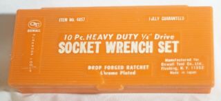 Oxwall 10 Piece 1/4 Drive Socket Wrench Set Vintage