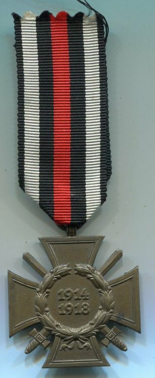 Imperial German World War I Hindenburg Combatant Cross With Ribbon