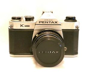 Vintage Asahi Pentax K1000 35mm Camera With 50mm F1.  2 Lens