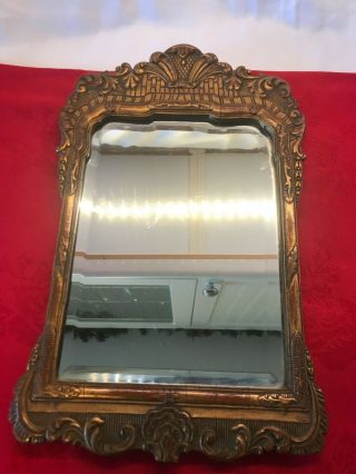 Ornate Wood/gesso Regency Mirror With Bevelled Glass Lovely