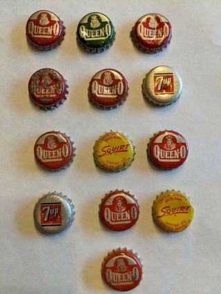 13 Various Cork Soda Bottle Caps - Scratches And Dents From Opening